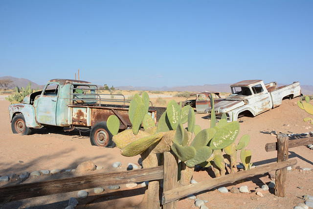 Namibia, Car Wreckages in the Desert of Namib