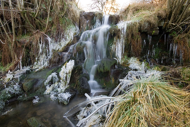 Icy Waterfall near Blacka Hill, Totley