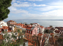 View across the Tejo from Lisbon castle.