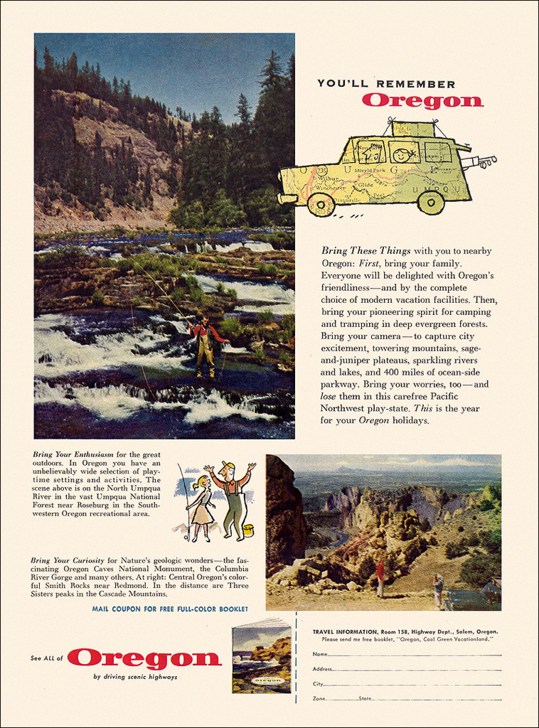 Oregon Travel Ad, 1958