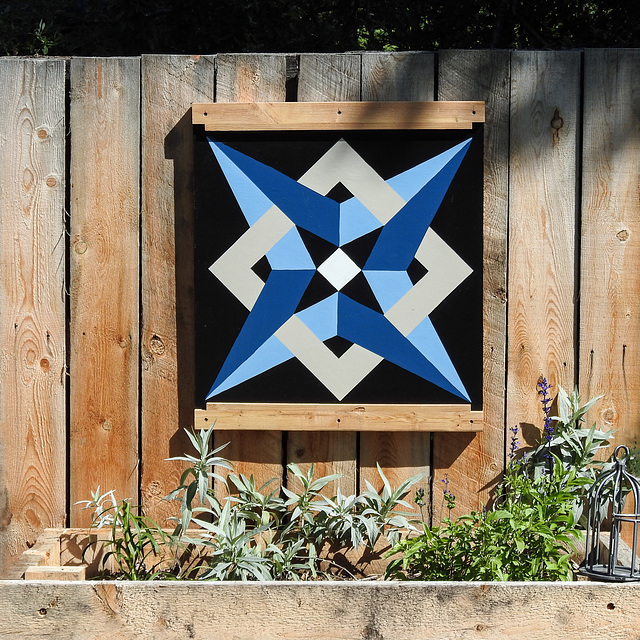 Barn quilt in The Blue Garden, Akesi Farms