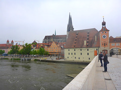 Regensburg - Blick auf Donau und Dom