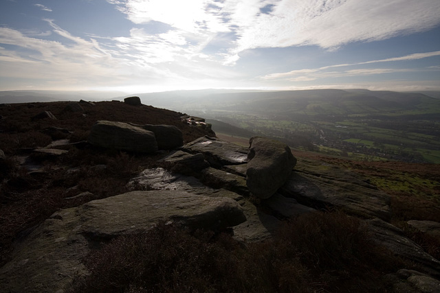 Bamford Edge in silhouette