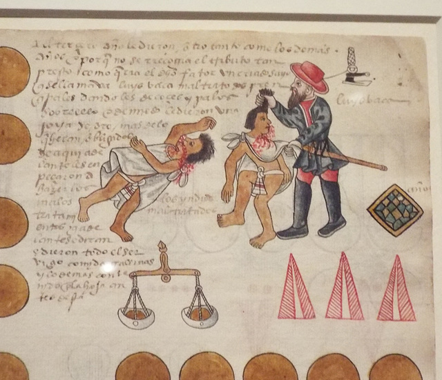 Detail of the Codex Tepetlaoztoc in the Metropolitan Museum of Art, May 2018