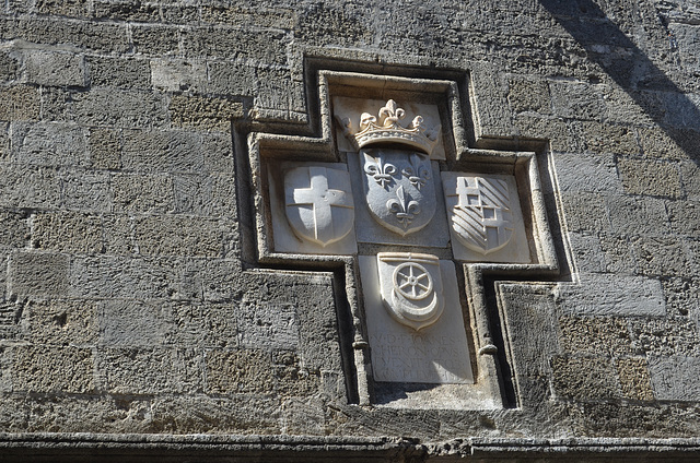 Rhodes, The French Symbols on the Wall of the Palace of the Grand Master