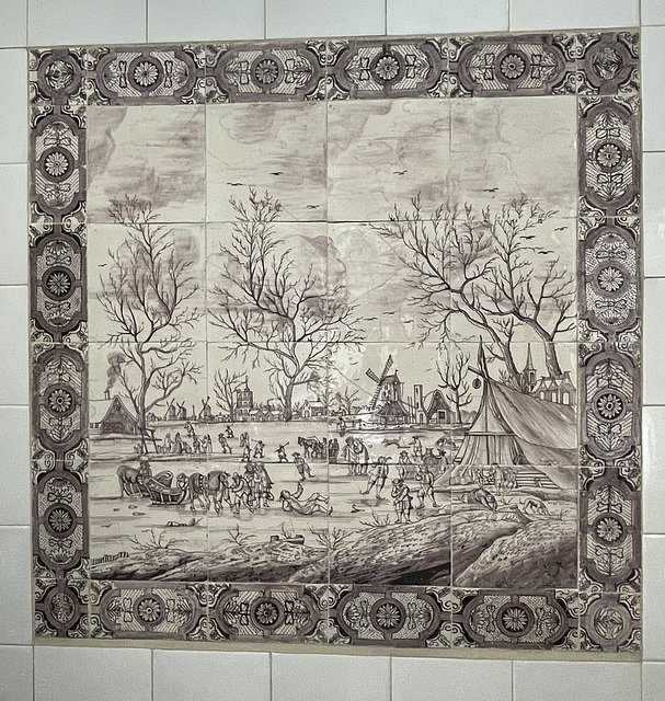 Delft tile panel