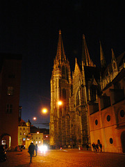 Regensburer Dom in der Nacht