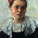 Jeune fille de Concarneau - Peintre Flavien-Peslin . Son regard m'a fait penser à la Jeune orpheline au cimetière de Delacroix