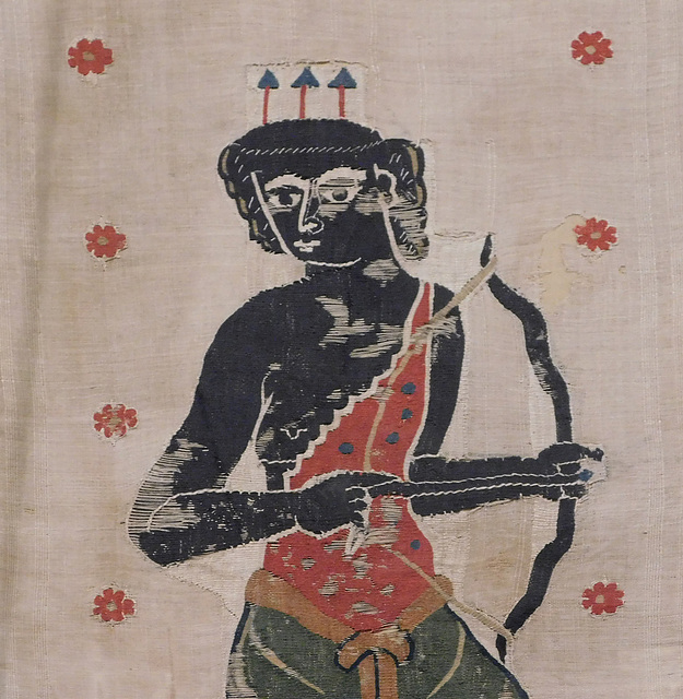 Detail of a Textile Fragment with Artemis and Actaeon in the Metropolitan Museum of Art, December 2023