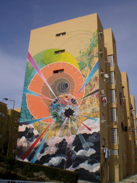 Warping mural.