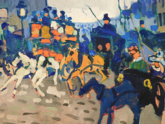 Detail of Regent Street, London by Derain in the Metropolitan Museum of Art, January 2019