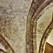 rochester cathedral, kent (54)ghosts of c14 mural roundels on latest c12 crypt vaulting