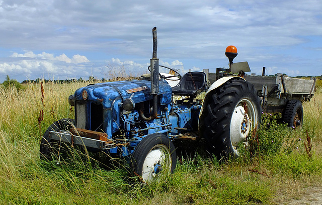 Vieux tracteur dans les marais de l'Ile de Ré