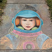 Pandemic chalk: Astronaut (in progress)