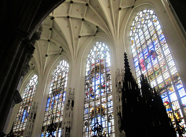 Wall of light - stained glass, Brussels Cathedral.