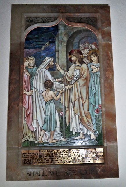 woodleigh church, devon, c19 memorial of zoe sanders +1898