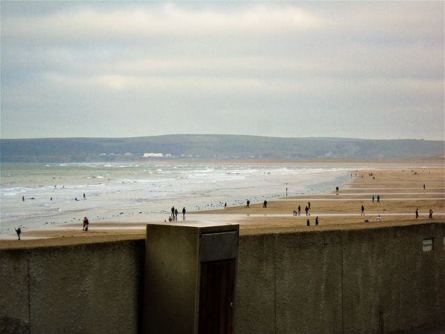 There were some brave souls surfing