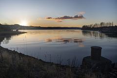 Confluence of the River Clyde and the River Leven at Sunset