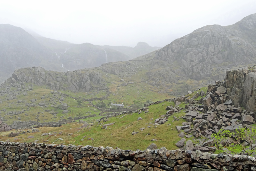 Llanberis pass Wales on a very wet day