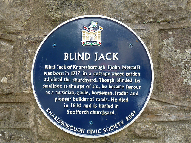 Knaresborough- Blind Jack's Blue Plaque