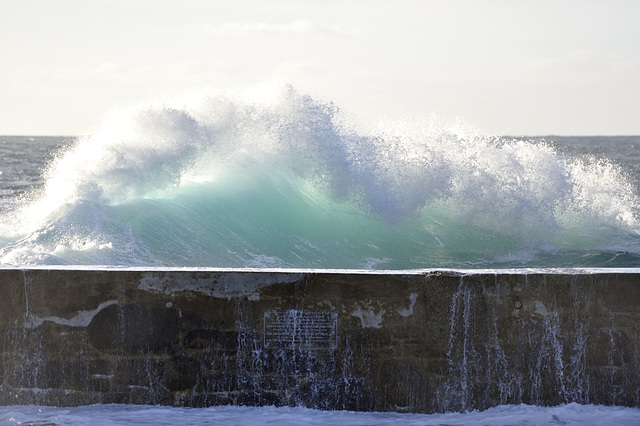 A big wave from Sennen Cove