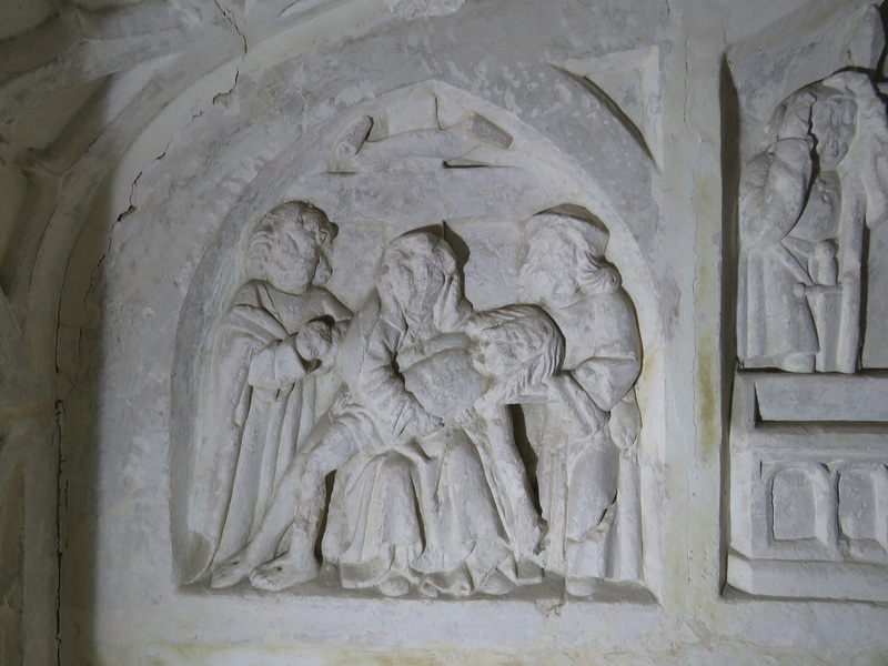 woodleigh church, devon, detail of the c16 easter sepulchre c,1527 (4)