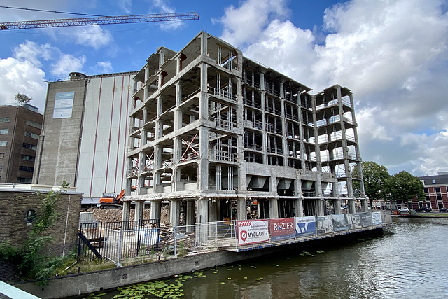 Work on the old flour mill