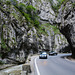 Romania, Two Cars on the Road in the Bicaz Gorge
