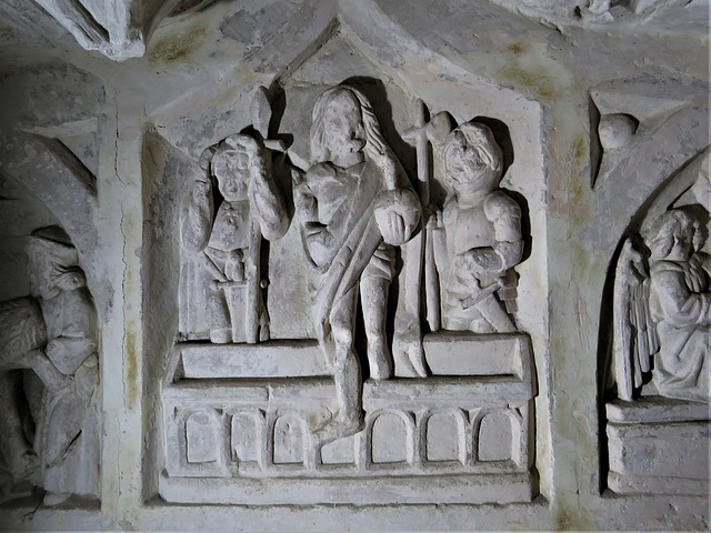 woodleigh church, devon, detail of the c16 easter sepulchre c,1527 (2)