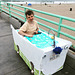 Bathtub costume at pier