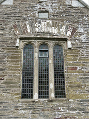 woodleigh church, devon c17 window 1647