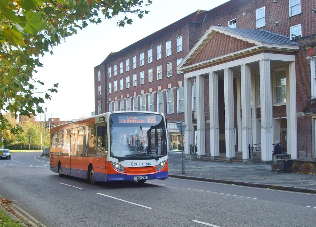 DSCF5295 Centrebus 593 (YY64 GWL)  in Welwyn Garden City - 25 Oct 2018