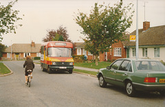 Eastern Counties C911 BEX in Croft Place, Mildenhall - 11 Oct 1988