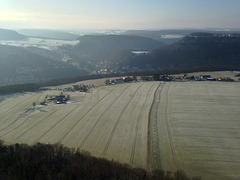 Ebenheit, rechts oben Festung Königstein