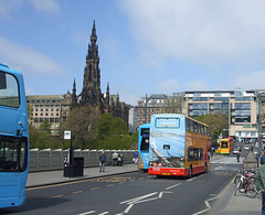 DSCF7283 Buses on Waverley Bridge, Edinburgh - 7 May 2017