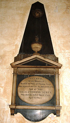 Memorial to Mary and Thomas Scott, Saint Matthew's Church, Walsall, West Midlands