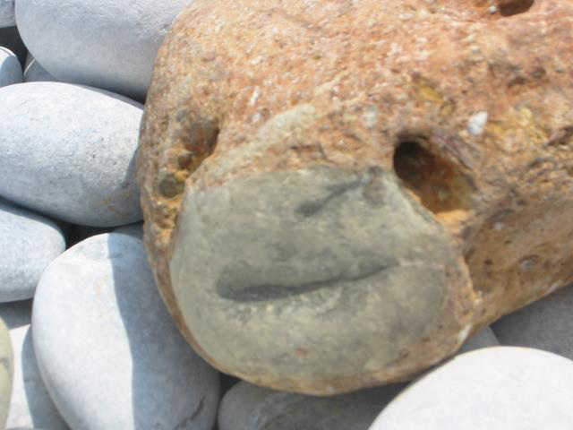 Happy face stone