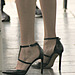very high strappy heels, nine west (F)