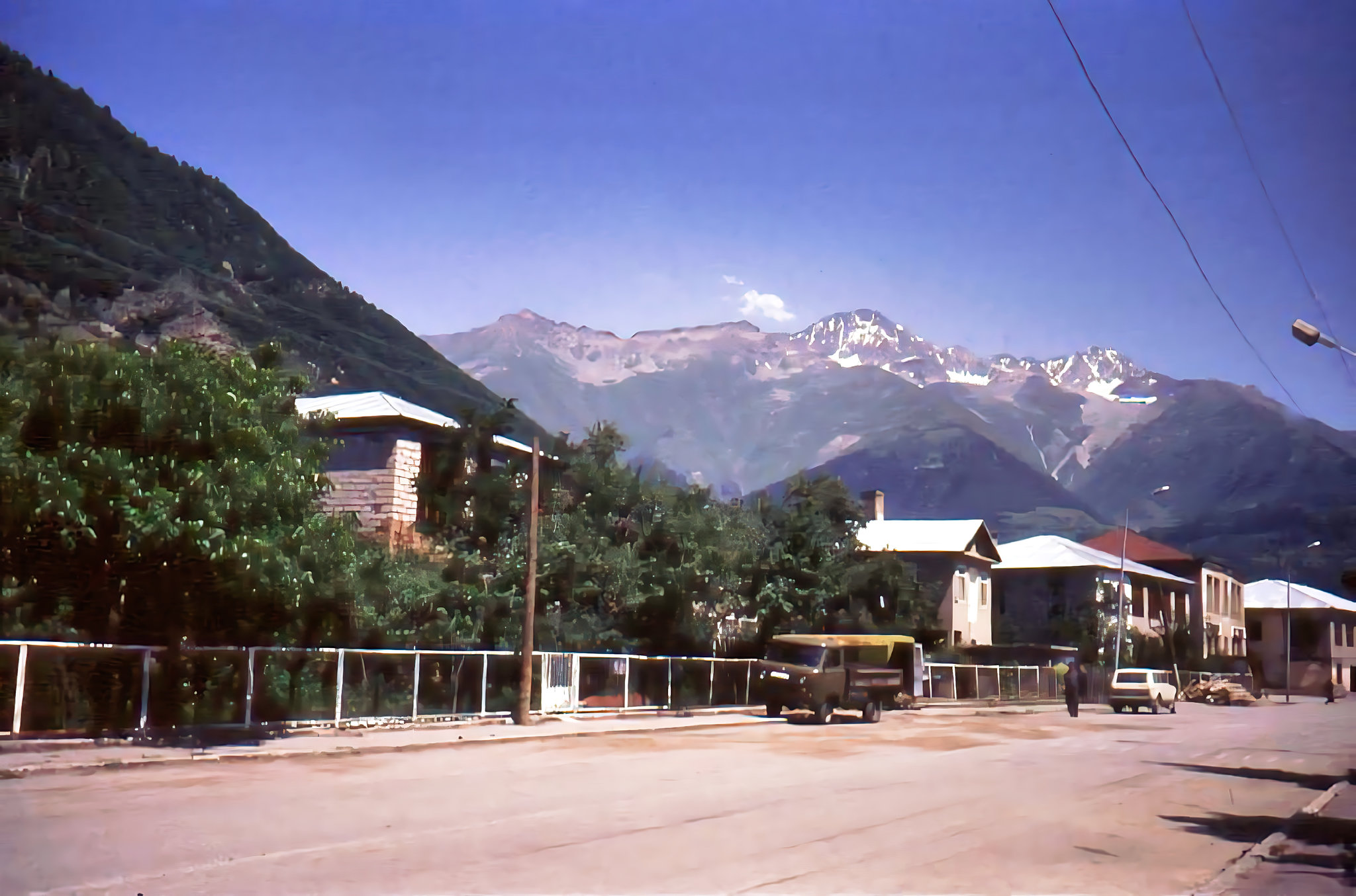 Streets of Mestia (with power lines)