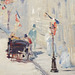 Detail of Rue Mosnier with Flags by Manet in the Getty Center, June 2016