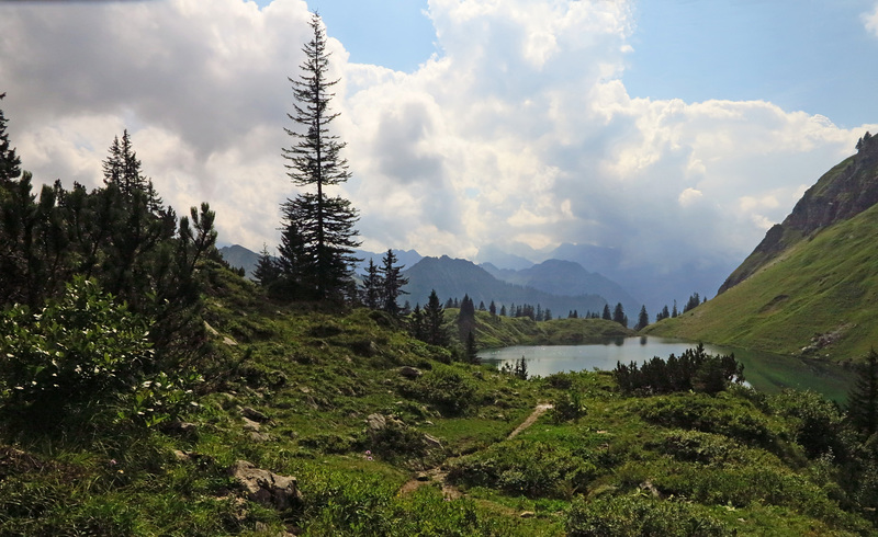 Seealpe mit Blick auf den Allgäuer Hauptkamm