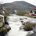 The River Dee looking westward from the bridge at Llangollen (scan from Oct 1990)