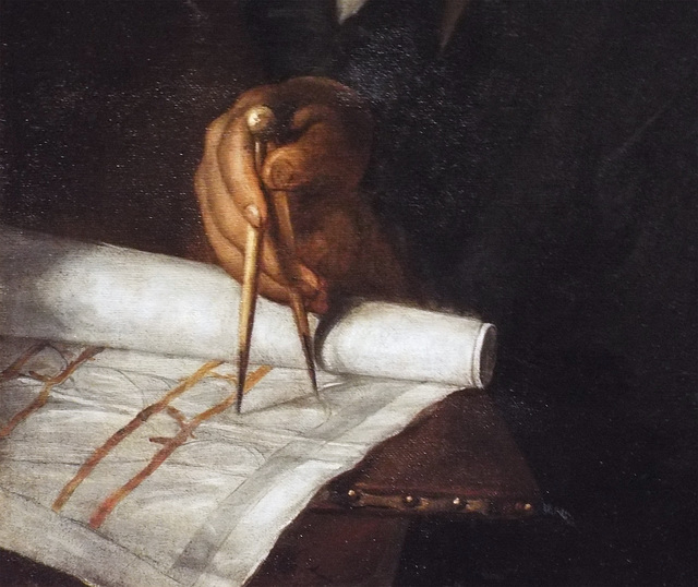 Detail of the Portrait of Jose Rates by Juan de Pareja in the Metropolitan Museum of Art, July 2023