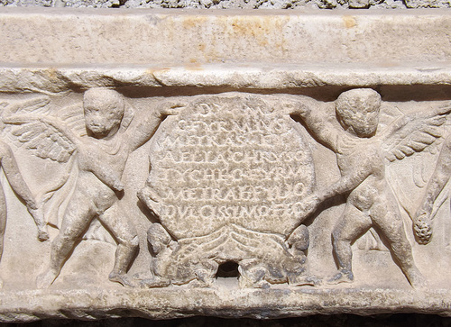 Detail of the Sarcophagus with Cupids and the Seasons in the Palazzo Altemps, June 2012