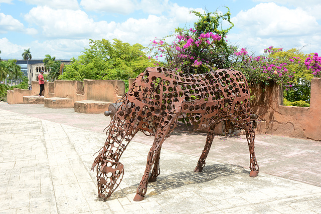 Dominican Republic, Iron Horse Sculpture in Santo Domingo