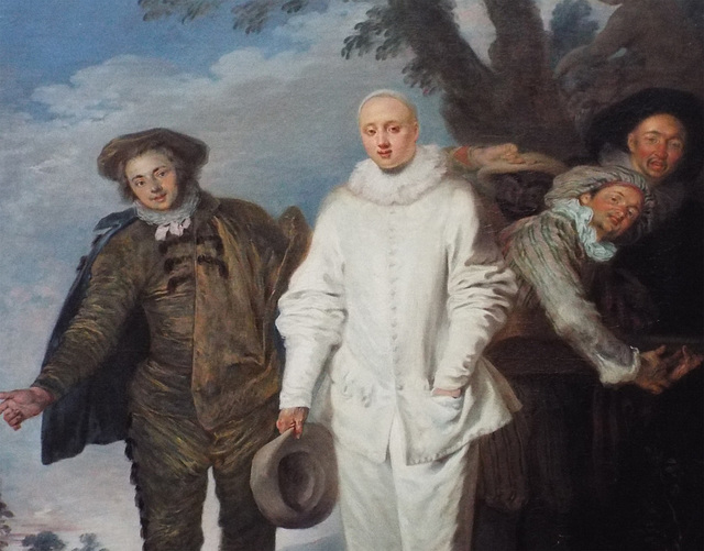 Detail of The Italian Comedians by Watteau in the Getty Center, June 2016