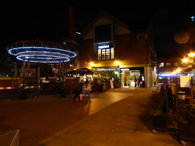 Birmingham's night lights at Brindley Place