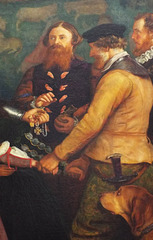 Detail of The Ransom by Millais in the Getty Center, June 2016