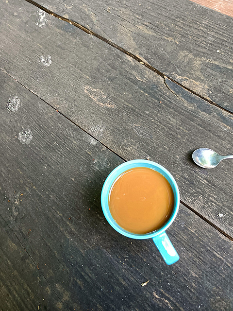 Kaffee mit Katzenspuren
