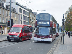 DSCF7376 The Wee Red Bus SN15 CCD and Lothian Buses 446 (SJ66 LPC) in Edinburgh - 8 May 2017